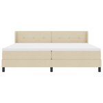 vidaXL Lit à ressorts avec tête de lit Crème 200 x 200 cm tissu