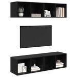 vidaXL Ensemble meuble TV 4 Pièces Chêne noir 37 x 37 x 72 cm