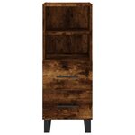 vidaXL Buffet haut Chêne fumé 34 5x34x180 cm Bois d'ingénierie