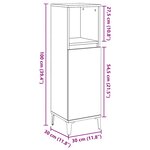 vidaXL Armoire de salle de bain gris béton 30x30x100 cm