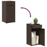 vidaXL Armoire de rangement jardin marron 55x55x111 cm résine tressée