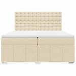 vidaXL Sommier à lattes de lit avec matelas Crème 200x200 cm Tissu