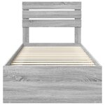 vidaXL Cadre de lit Gris Sonoma 75 x 190 cm Pin massif