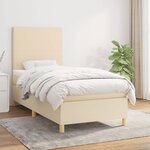 vidaXL Sommier à lattes de lit et matelas Crème 90x190 cm Tissu