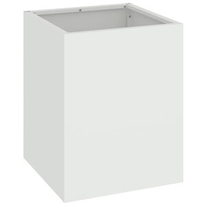 vidaXL Cache-pot de jardin Blanc 32 x 32 x 40 cm Acier laminé à froid