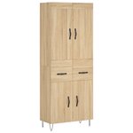 vidaXL Buffet haut Chêne sonoma 69 5x34x180 cm Bois d'ingénierie