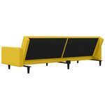 vidaXL Canapé-lit à 2 places avec deux oreillers Jaune Velours