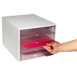 Module De Classement Ecobox Office 4 Tiroirs - Cristal - Exacompta