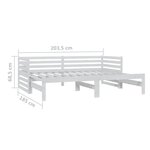 vidaXL Lit coulissant sans matelas blanc 2x(90x200) cm