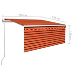 vidaXL Auvent rétractable automatique store 3 5x2 5 m Orange et marron