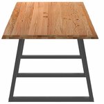 vidaXL Table à manger avec bord naturel 320x100x74cm bois massif chêne