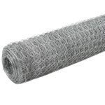 vidaXL Grillage pour volière Acier galvanisé 25x1 2 m Argenté