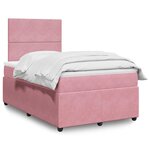 vidaXL Sommier à lattes de lit avec matelas Rose 120x200 cm Velours
