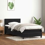 vidaXL Sommier à lattes de lit avec matelas noir 80x220 cm velours