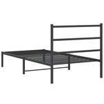 vidaXL Cadre de lit métal avec tête de lit noir 100x200 cm