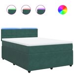vidaXL Sommier à lattes de lit et matelas Vert foncé 160x200cm Velours