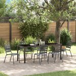 vidaXL Set de salle à manger de jardin 7 pièces Acier gris foncé
