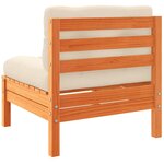 vidaXL Salon de jardin 9 Pièces avec coussins marron cire bois pin massif