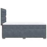 vidaXL Sommier à lattes de lit et matelas Gris foncé 80x200 cm Velours