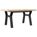 vidaXL Table basse cadre en Y 80x50x40 5cm bois de pin massif et fonte