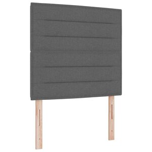 vidaXL Lit à ressorts avec matelas et LED gris foncé  120 x 190 cm  tissu