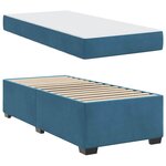 vidaXL Cadre de lit avec matelas Bleu foncé 90 x 190 cm tissu