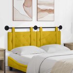 vidaXL Tête de lit suspendue Avec lumière LED Jaune Velours