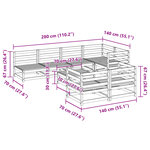 vidaXL Salon de jardin 8 Pièces bois de pin imprégné