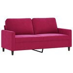 vidaXL Canapé à 2 places Rouge bordeaux 140 cm Velours