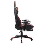 vidaXL Chaise de jeu avec repose-pied Noir et rouge Cuir artificiel