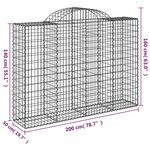 vidaXL Paniers à gabions arqués 14 Pièces 200x50x140/160 cm Fer galvanisé