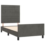 vidaXL Cadre de lit sans matelas gris foncé 100x200 cm velours