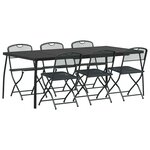 vidaXL Ensemble de meubles d'extérieur 7 Pièces Anthracite Fer et Acier