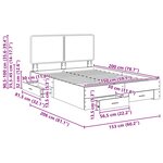 vidaXL Cadre de lit Chêne fumé 150 x 200 cm Bois d'ingénierie