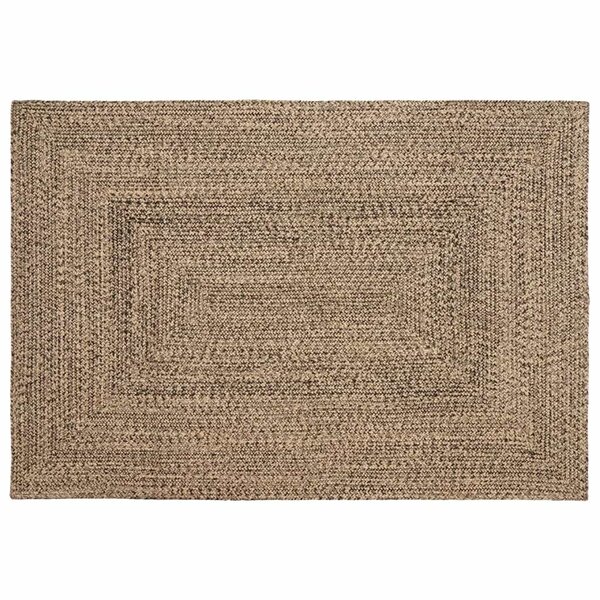 vidaXL Tapis de surface Rectangulaire Naturel et Noir 140 x 200 cm