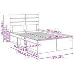 vidaXL Cadre de lit Bois ancien 120 x 190 cm Pin massif
