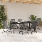 vidaXL Set de 7 Chaises de Salle à Manger Anthracite Acier