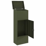 vidaXL Boîte de dépôt de colis Vert olive 44.5 x 29 x 110.5 cm Acier