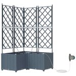 vidaXL Pots de jardin Gris clair 80 x 80 x 142 cm Acier