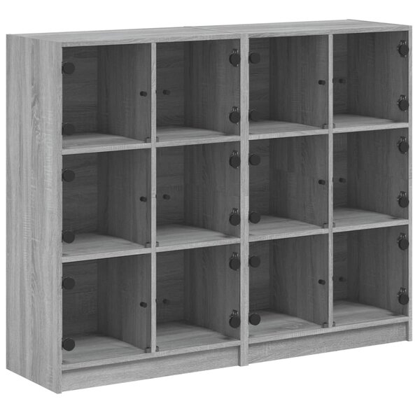 vidaXL Bibliothèque avec portes sonoma gris 136x37x109 cm