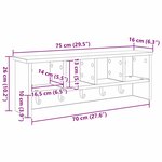 vidaXL Porte-manteau mural chêne artisanal 75 x 16 x 26 cm