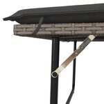 vidaXL Banc de jardin avec coussins et repose-pied gris résine tressée