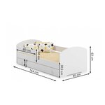 Lit enfant LUK 160x80 Étoiles gigogne avec matelas