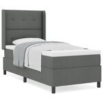 lit box spring vidaXL avec matelas gris foncé 80x200 cm en tissu