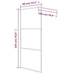 vidaXL Paroi de douche Argenté 90x195 cm Verre ESG transparent