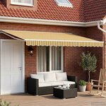 vidaXL Cadre de store manuel avec LEDs Jaune  Gris et Blanc 4 5 × 3 m