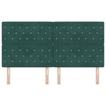 vidaXL Tête de lit Tête de lit avec boutons en cristal capitonné vert foncé 180 cm Velours