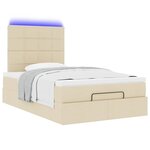 vidaXL Cadre de lit ottoman avec matelas crème 120x190 cm tissu