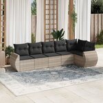 vidaXL Salon de jardin 6 Pièces avec coussins gris clair résine tressée