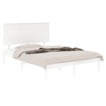 vidaXL Cadre de lit sans matelas blanc 140x200 cm bois de pin massif